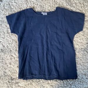 Cottenseed Classic Navy Women's Blouse Size Large